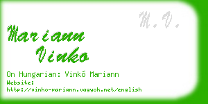 mariann vinko business card